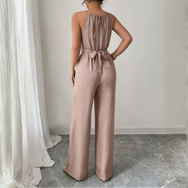 Women's Halter Neck Jumpsuit with Wide Legs